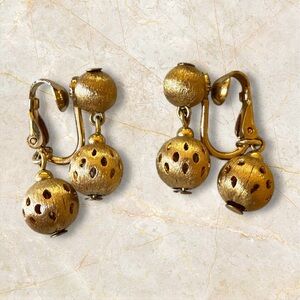 Napier Filigree Ball Dangle Earrings